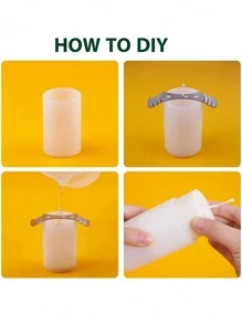 1 个用于制作蜡烛的圆柱形模具，用于香薰蜡烛、环氧树脂、铸件、蜡、肥皂、花卉标本、昆虫标本、DIY 粘土工艺、制作的 3D 圆柱形硅胶模具 - 白色 - 查看 7