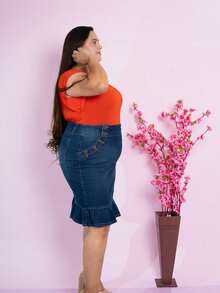 Plus Size Blouses - 橘色 - 查看 4