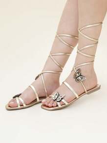Women Flat Sandals - 金色 - 查看 1