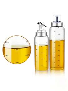 1入組玻璃油瓶和醋瓶和醬汁容器,附有水口,廚房配件