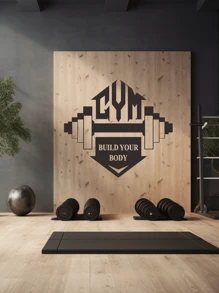 1片壯士鼓舞的健身牆貼紙-塑造你的身體-運動牆貼,為健身愛好者帶來靈感的乙烯基牆藝術品,適用於健身房,辦公室和家裡 - 黑色 - 查看 3