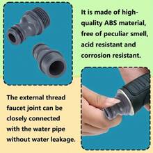 2pcs Garden Hose Connector, 1/2 Inch Soft Hose Connector With G1/2 Outside Thread For Adapter And Hose Pipe (ABS Plastic) - Grey - View 6