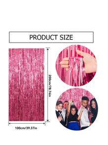 1 tấm rèm phông nền bằng dây kim loại trang trí tiệc Giáng sinh nhiều màu, trang trí sự kiện chụp ảnh tua rua bằng lá nhôm, phông nền tiệc tốt nghiệp Bachelorette màu hồng ngày lễ tình nhân - Nhiều màu - Xem 7
