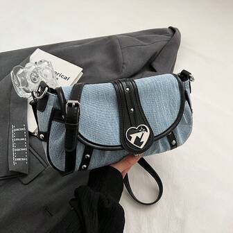 Simple Denim Underarm Bag Luxury Shoulder Bag Fashionable And Versatile Women's Crossbody Bag