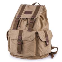 Gootium Canvas Backpack Rucksack Vintage Style Casual Daypack, Unisex - Khaki - View 2