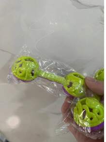 Random 2pcs/3pcs/4pcs Double-Ended Handheld Bell Baby Rattle Toy, Handheld Tambourine With Grasp Ringbaby Toys,Baby Rattle,Baby Toy - Multicolor - View 3