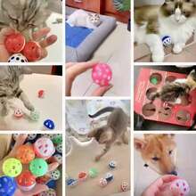 Mới Nhựa Rỗng Chuông Trái bóng Mèo Đồ chơi mèo Vui Mèo Trái bóng Đồ chơi - Nhiều màu - Xem 8