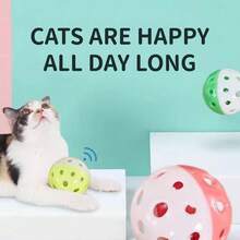 Mới Nhựa Rỗng Chuông Trái bóng Mèo Đồ chơi mèo Vui Mèo Trái bóng Đồ chơi - Nhiều màu - Xem 6