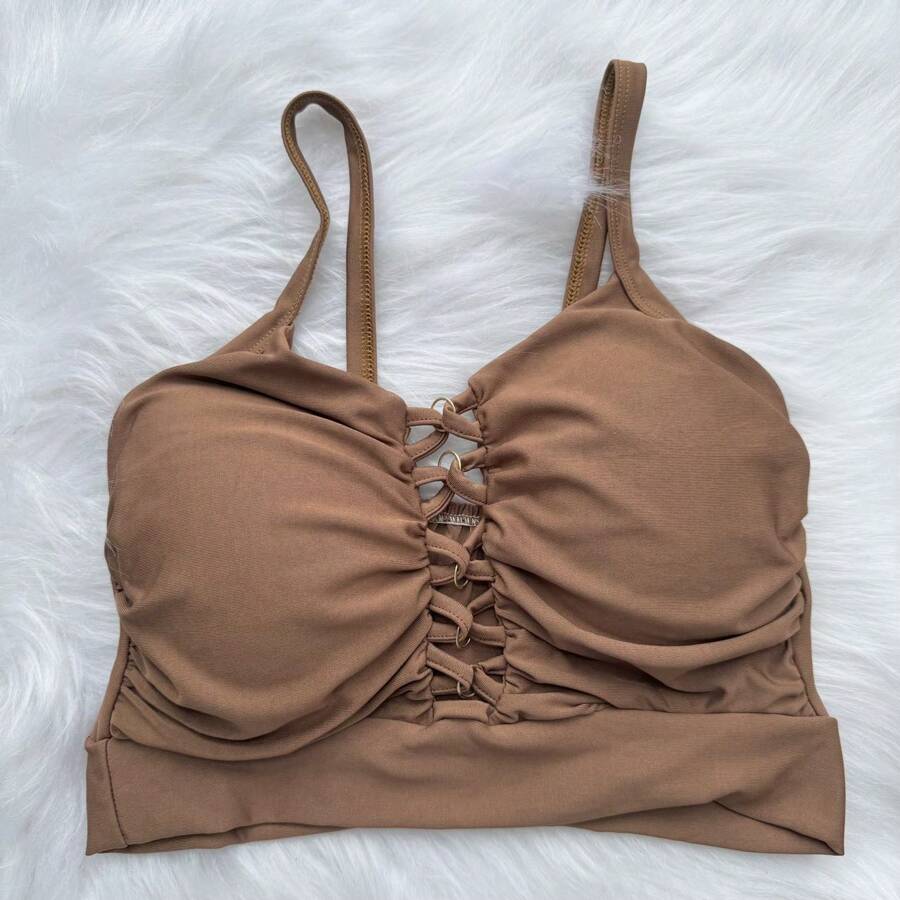 Women Tank Tops & Camis - Coffee Brown - View 1