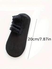 8對女士厚保暖蕾絲邊短管鬆緊襪,適用於產後和睡眠 - 彩色 - 查看 2