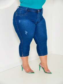 Women Jeans - 藍色牛仔褲 - 查看 5