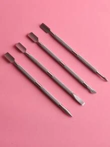 Bộ 4 dụng cụ đẩy biểu bì bằng thép không gỉ, dụng cụ loại bỏ biểu bì và cạo sơn móng tay cho tiệm làm móng, đồ dùng làm móng, dụng cụ làm móng, dụng cụ nghệ thuật làm móng, trở lại trường, làm móng, dụng cụ làm móng để nhấn móng, dụng cụ làm móng tay chân - Bạc - Xem 5
