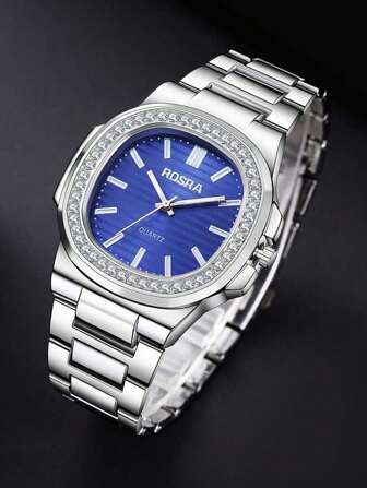 1 pieza Reloj de negocios casual de acero para hombre