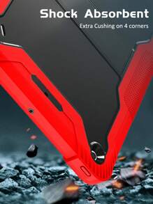 Red Transtek Warrior Robot Protective Case Compatible With IPad (Compatible With Some Models With Pencil Slot)