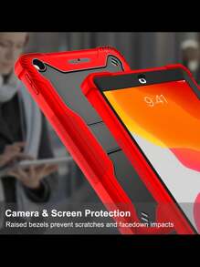 Red Transtek Warrior Robot Protective Case Compatible With IPad (Compatible With Some Models With Pencil Slot)