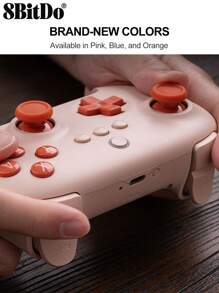 8bitdo Switch Gamepad Ultimate C Wireless Controller,Compatible With Switch/Switch OLED/Switch Lite,Gaming Consle Accessories,ALPS Joysticks Non-Linear Digital Trigger 6-Axis Motion Control Wake-On-Shake Rumble Vibration Ergonomic Design,Orange - Orange - View 4