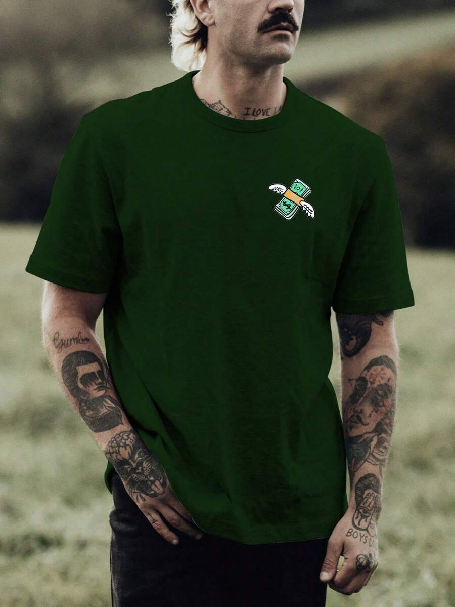 Men T-Shirts - xanh quân đội - Xem 1