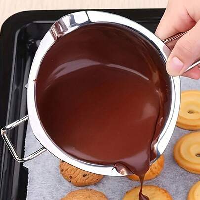 1PC Stainless Steel Chocolate Melting Pot, Butter Cheese Melting Bowl, Heat Over Water, Melting Pot Wax Pan Baking, Kitchen Heating Butter Pan, Milk Candle Oil, Stainless Steel Steamer, Hot Pot Bowl, Melt Making, Candy Cheese Chocolate Melting, Chocolate Butter Soap Wax Candle Making Furnace, Stainless Steel Double Pot Candle Making Butter Chocolate Candy Butter Cheese Caramel, Chocolate Furnace Double Pot Steam Turkish Coffee Pot Small Double Pot Seafood Boil