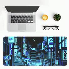 網絡浪潮滑鼠墊,適用於辦公桌的遊戲滑鼠墊,大型非滑遊戲滑鼠墊,縫邊鑲邊31.5×11.8 - 多色 - 查看 4