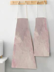 1只手染花紋圍裙,適用於廚房烹飪家用 - 杏色 - 查看 4