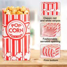 50 个纸质爆米花袋用于派对爆米花容器爆米花袋散装用于爆米花机配件用品学校用品食品袋食品盒适用于糖果巧克力饼干等。 - 彩色 - 查看 2