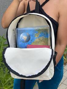 Mochila Small TENTANDO SER FITNESS Bolsa Escolar Trabalho Viagem Mala Faculdade Fut masculina feminina . - Bege - Visão 5