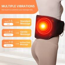 Faja lumbar con calefacción, cinturón de soporte para la espalda transpirable con calefacción, vibración y compresión de aire, almohadilla térmica con masaje para la espalda, soporte lumbar para hombres y mujeres