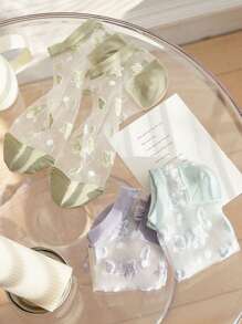 6 Pares De Calcetines De Corte Bajo Decorados Con Estrellas De Mar Y Cristales, Transpirables Y Adecuados Para El Verano