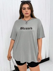 Plus Size T-Shirts - Màu Xám nhạt - Xem 3