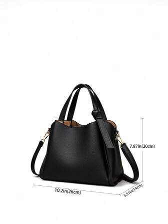 1 件纯色手提水桶包/极简斜挎包，适合女性日常使用，斜挎包，商务休闲女包，非常适合办公室、商务和工作，引人注目的女士工作包，商务休闲女包非常适合办公室商务和工作