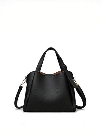 1 st enfärgad handhållen hinkväska/minimalistisk snedställd väska, lämplig för kvinnors dagliga bruk, axelremsväska, affärsmässig damväska, perfekt för kontor, affärer och arbete, iögonfallande arbetsväskor för kvinnor, affärsmässig damväska perfekt för kontor, affärer och arbete