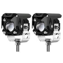 1 đôi Hình vuông Đen Led Xe máy Với 2 Màu sắc ( Vàng Ánh sáng & Trắng Ánh sáng ) Và Gấp đôi Nhiệt độ ( 3000K & 6000K ) Đối với Phụ trợ , bờ biển , Off-road Cưỡi , Phù hợp 12V/24V Pin - màu đen - Xem 5