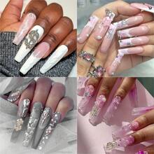 20入組美元和符號美甲裝飾，金屬和鑽石點綴DIY美甲裝飾美甲用品 - 彩色 - 查看 5