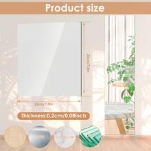 4Pcs Acrylic Mirrors Set Self Adhesive Mirror Tiles 2mm Thick Flexible Unbreakable Mirror Stickers Reflective Square Mirror Wall Stickers For Bedroom Living Room Bathroom Decor - Transparent - View 6