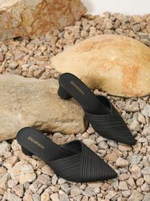 Của phụ nữ Cao gót Pointed Toe Mùa xuân/Mùa hè Giải trí Giày dép , Dày Gót chân Và Thanh lịch Đen Chính thức Dép xăng đan Đối với phụ nữ - màu đen - Xem 3