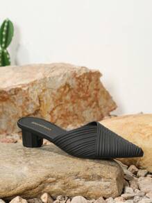 Của phụ nữ Cao gót Pointed Toe Mùa xuân/Mùa hè Giải trí Giày dép , Dày Gót chân Và Thanh lịch Đen Chính thức Dép xăng đan Đối với phụ nữ - màu đen - Xem 4