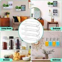 4 Stücke klare Acrylregale für Wandaufbewahrung, schwebende Acrylregale, Acrylbücherregal, Wandregale für Wohnzimmer, Badezimmer, Wanddekoration