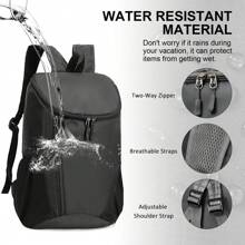 Mochila Viaje Cabina Avion 40x20x25 Ryanair, 20L Mochila Plegable Ultraligera Mochila de Viaje Impermeable Mochila para Trekking Pequeña Mochilas de Senderismo para Hombres Mujeres, Negro - Negro - Ver 4