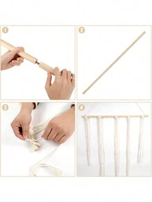 手編麻繩帽掛,波西米亞風帽架,可掛在牆上的帽架組織器,寬邊帽的掛帽收納 - 彩色 - 查看 5