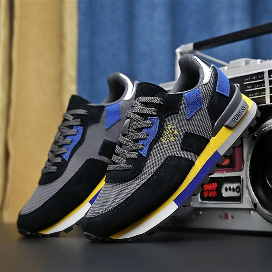 Men/Women's Retro Gingham Lace-Up Casual Sneakers, Non-Slip Outdoor Running Shoes