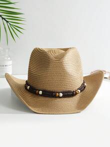 1 Miếng Không giới tính Trang trí màu ngọc lam Boho Cô gái cao bồi Mũ Nón cao bồi Mũ Rơm Visor Mũ đi biển Đối với Ngoài trời - Nhiều màu 3 - Xem 20
