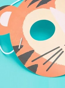 12 Piezas Máscaras De Animales Para Fiestas De Cumpleaños Temáticas De Safari Con Accesorios De Cabina De Fotos, Cubiertas De Ojos Para Favores De Fiesta, Disfraces, Vestimenta (7 X 5 Pulgadas)
