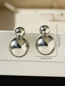 2入組豪華＆復古＆極簡＆多用途＆輕奢＆時尚＆潮流金色球形耳環(女款),適用於假期、節日、派對、婚禮、購物、工作等場合 - 耳環 - 查看 2