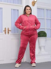 Plus Size Co-Ords - Rusty Rose - View 6