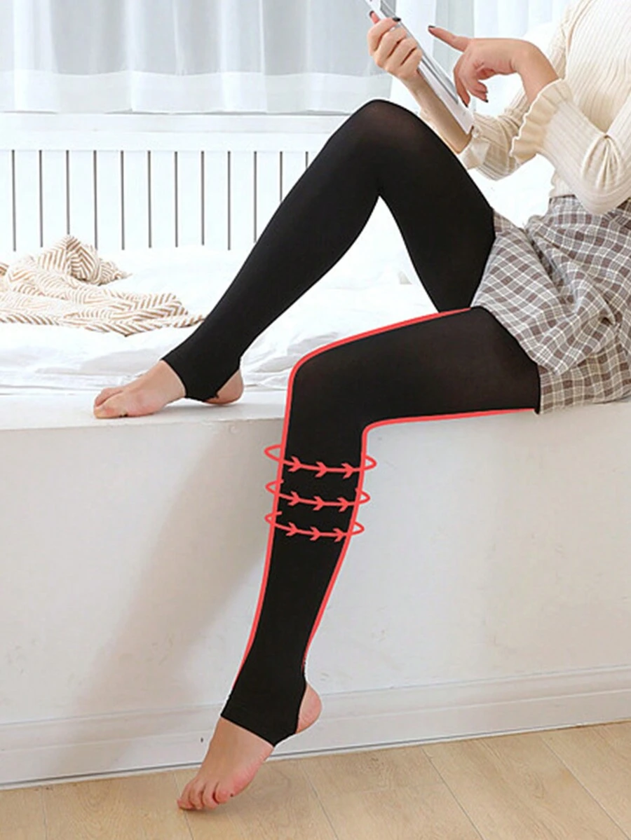 1入女士薄透裸色絲襪褲,適用於春夏季節 - 黑色 - 查看 1