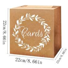 Kraft Paper Box Wedding Gift Mailbox Cardboard Receiving Money Box Stand For Wedding Reception, Baby Shower, Anniversary Birthday Party, Graduation Table Centerpiece Decoration - Kraft Paper Color - View 2