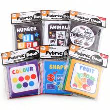 1入組早期教育黑色和白色柔軟書適用於嬰兒,嬰兒認知和抗撕裂手掌布書有聲音紙