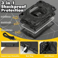 適用於TAB A9 (X110/X115)、A9 Plus 10.95英寸、S9 11英寸(X710/X716B/X718U)、S9 Plus 12.4 英寸(X810/X816/X818)平板電腦, 全面保護, 肩帶, 360度旋轉手提帶, 支架, 黑色 - 黑色 - 查看 6