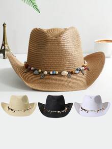 1 Miếng Không giới tính Màu hồng Tua Trang trí Boho Cô gái cao bồi Mũ Mũ Rơm Visor Nón cao bồi Mũ đi biển Cho bữa tiệc - Nhiều màu 2 - Xem 10