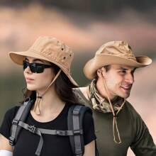 1 Mũ Chống Nắng Chống Thấm Nước Phong Cách Cao Bồi Unisex, Lý Tưởng Cho Đi Bộ Đường Dài, Câu Cá, Săn Bắn - A - Xem 1